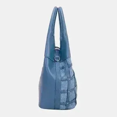 David Jones Rivet Handbag – Edgy PU Leather Medium Tote | Femstylo