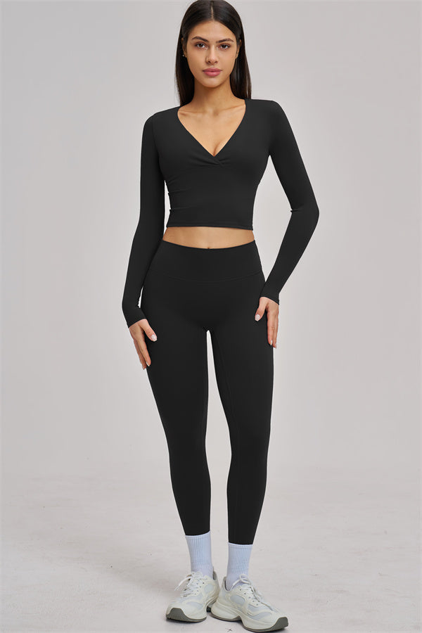 The Swoon Long Sleeve Crop top Leggings 2-Piece Set