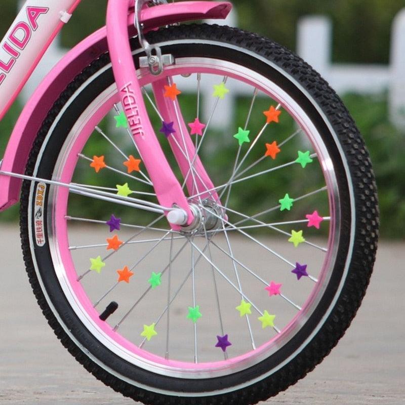 36/72PCS Bicycle Wheel Spoke Beads Colorful Decorations Clips Kid Gifts Cycling Bike Bicycle Accessories Wheel Spokes Beads Colorful Bicycle Decoration Spoke Plastic Clip Round Decor Beads For Kids Assorted Color