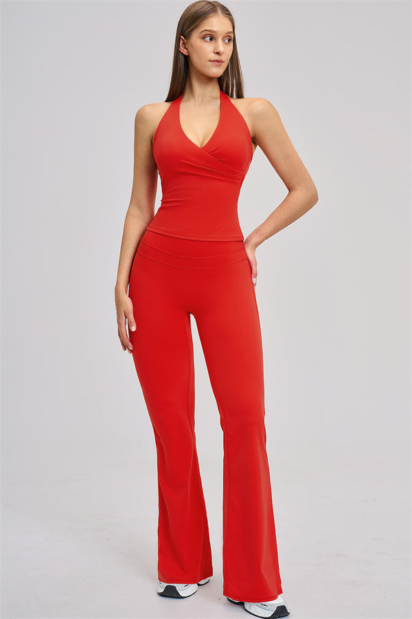 The Stride Crop Top Flared Leggings 2-Piece Set