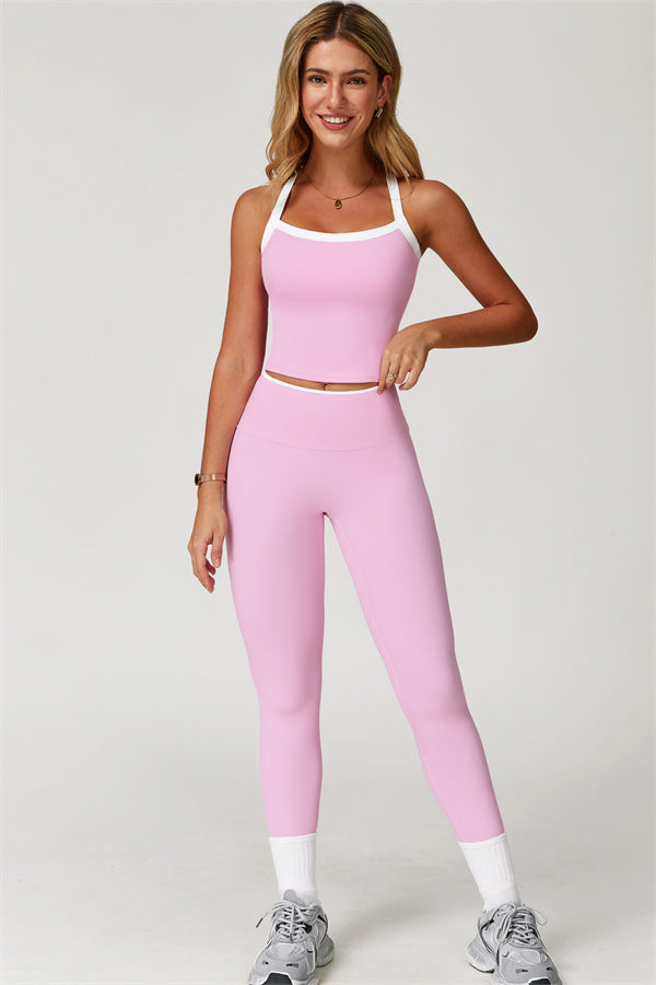 The Quest Cross Back Crop Top Leggings 2-Piece Set