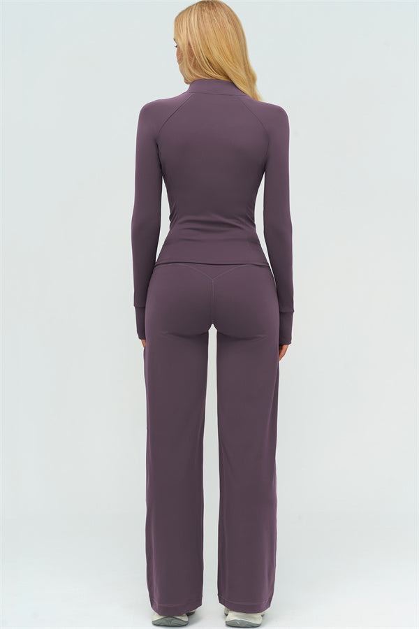 The Twirl Zip Jacket Sports Bra New Straight Leg Pants 3-Piece Set