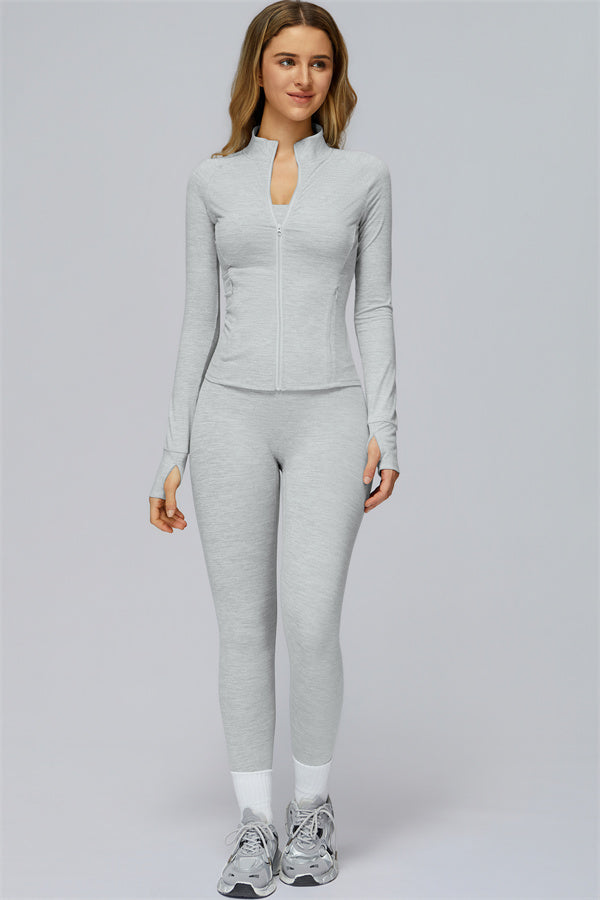 The Radiance Jacket Racerback Sports Bra Leggings 3-Piece Set