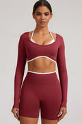 The Elevate Long Sleeve Crop top Shorts 2-Piece Set
