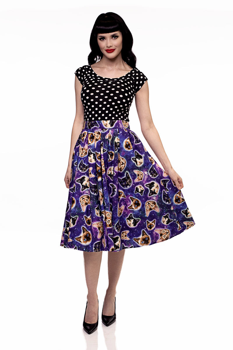 Boat Neck Top in Polka Dots
