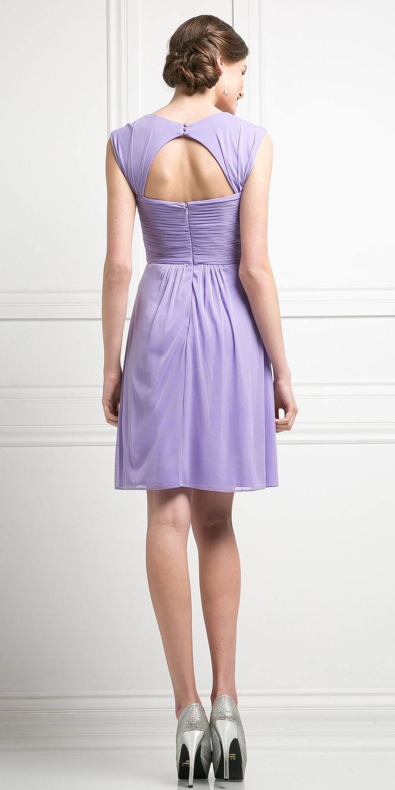 CLEARANCE - Cinderella Divine 3832 Chiffon Sweetheart Neckline Short Dress (Size S)