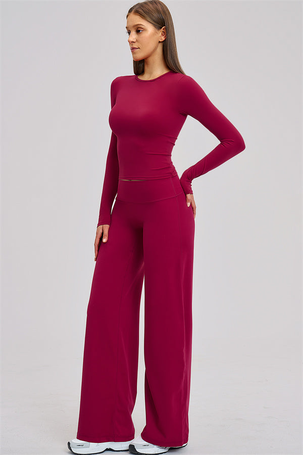 The Dynamic Long Sleeve T-shirt Straight Leg Pants 2-Piece Set