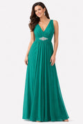 CLEARANCE - Cinderella Divine 3914 Chiffon Semi Formal Jade Dress (Size 3XL, 4XL)