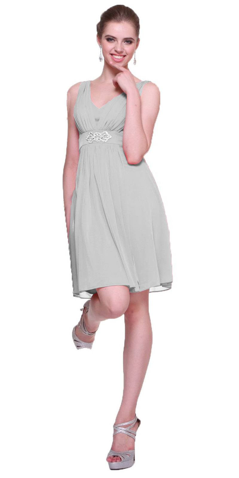 CLEARANCE - Cinderella Divine 3915 Chiffon Dress Knee Length (Size XL)
