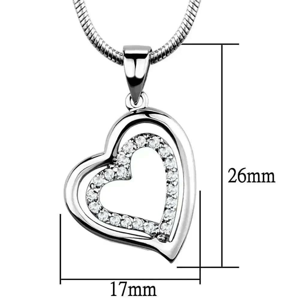Rhodium-Plated Brass Pendant Necklace - AAA CZ Stone Jewelry | Femstylo