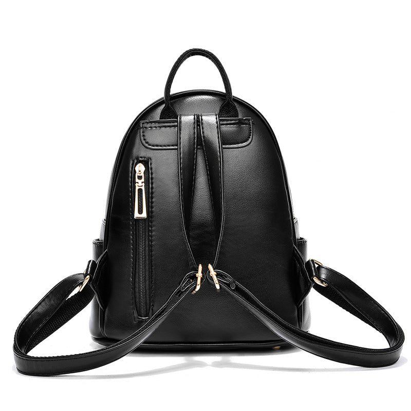 Large-Capacity Fashion All-Match Backpack New PU Leather Business Backpacks For Ladies And Girls Fashion Designer Teenage Girls Student School Bags