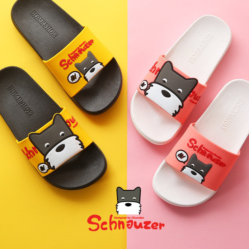 Kids Summer Dog Slippers Slide Beach Flip Flops Comfortable Thick Sole Girls Flat Shoes Quick-Dry Flip Flop Slides Water Resistant All-Day Comfort Fit Wet Grip Soles