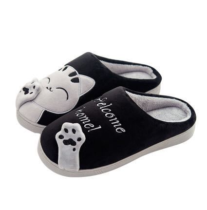 Cute Cat Shoes Soft Winter Women Winter Home Slippers Animal Slip On Soft Warm House Shoes Men Couple Indoor Bedroom Footwear Soft Cozy Home Slippers For Women Slip On Comfy Women's Washable Cotton Bedroom Slippers