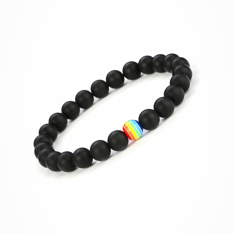 2Pcs/set White Black Couple Magnetic Bracelets Natural Stone Matching Bracelet Magnetic Beaded Bracelets Set Attraction Friendship Relationship Wish Bracelet Gift For Women Men Him Her Best Friends