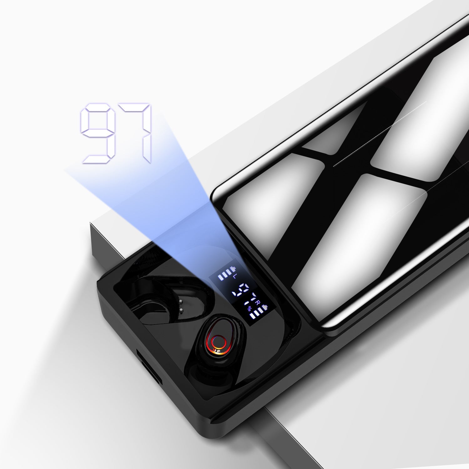 Wireless Earbuds With Microphone Bluetooth 5.1 Headphones in-Ear Touch Control Hi-Fi Stereo Sound Earphones Excellent Playing Time Deep Earphones Bluetooth Wireless Charging Box Headphones LED Display Sport Waterproof Earbuds Headsets 10000 mAh