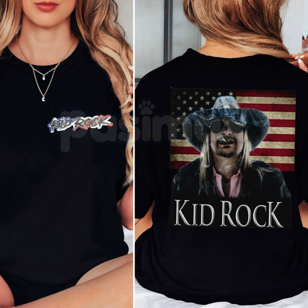 Vtg Kid Rock 2024 Tour Men’s T-Shirt - American Rock & Roll Graphic Tee, Official Style Kid Rock Fan Apparel, Premium Heavyweight 100% Cotton Concert Top, Patriotic Music Tour Shirt, Vintage Style Rock Star Streetwear