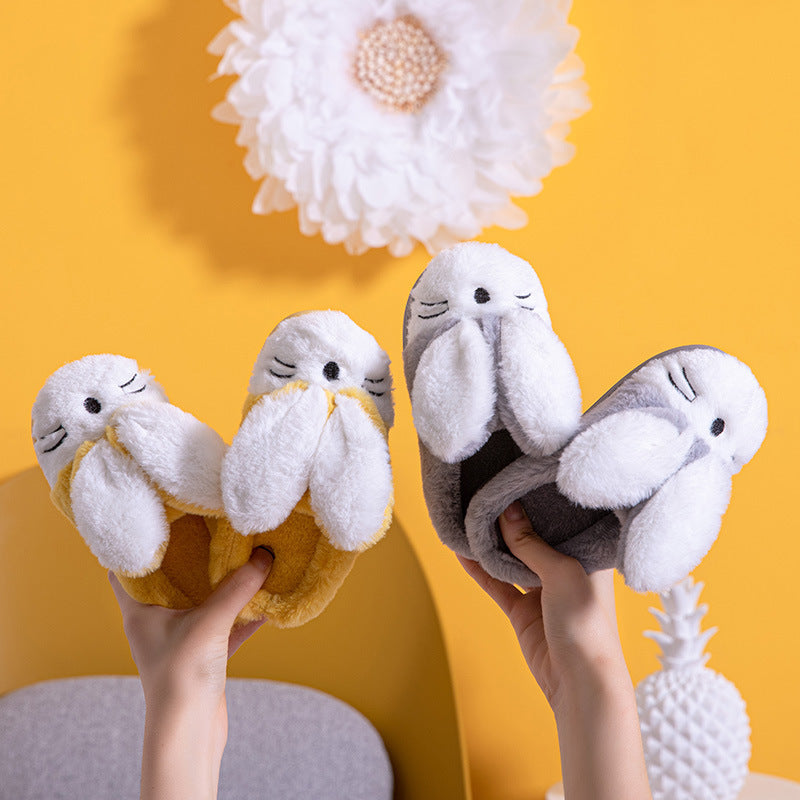 Cartoon Bunny Home Warm Children's Slippers Home Slippers Warm Cute Womans Mens Slipper Winter Shoes New Fashion Casual Fur Plush Slides Winter Slippers For Women House Slippers Fluffy Soft Comfy Fuzzy Slippers Faux Fur Plush Anti-Skid Slippers