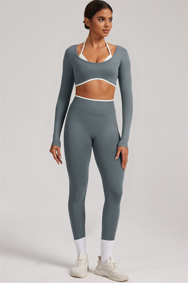 The Elevate Long Sleeve Crop top Leggings 2-Piece Set