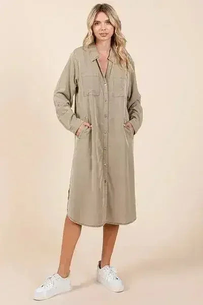 Classic Button Down Shirt Dress – Timeless & Versatile | Femstylo