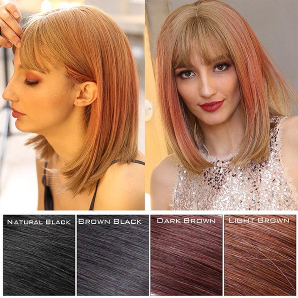 3D Air Bangs Hair Bangs Heat Resistant Hairpieces Hair Women Natural Short Fake Hair Bangs Hair Clips Thin Natural Flat Neat AirBangs With Temples For Women One Piece Hairpiece