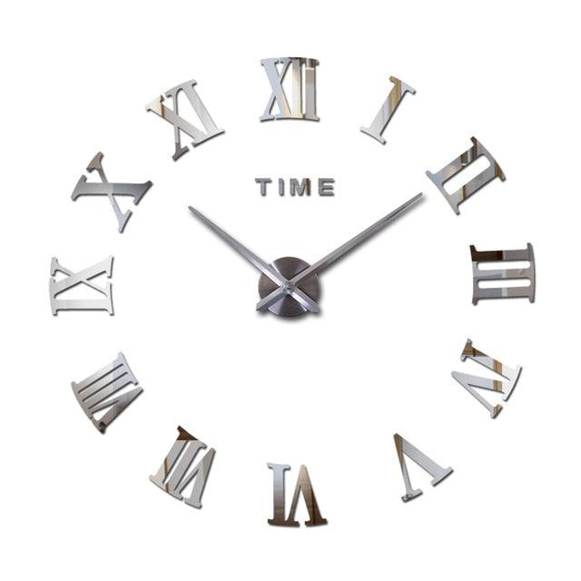 3D Big Acrylic Mirror Wall Clock Quartz Watch 3D Wall Clock Mirror Surface Decorative Clock Large Wall Sticker Clock for Living Room Bedroom Office Home Decorations Still Life Clocks Modern Home Decoration Living Room Stickers