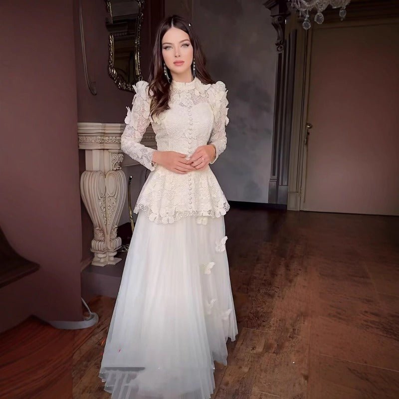 3D Butterfly Lace & Tulle Gown Set(MS223)