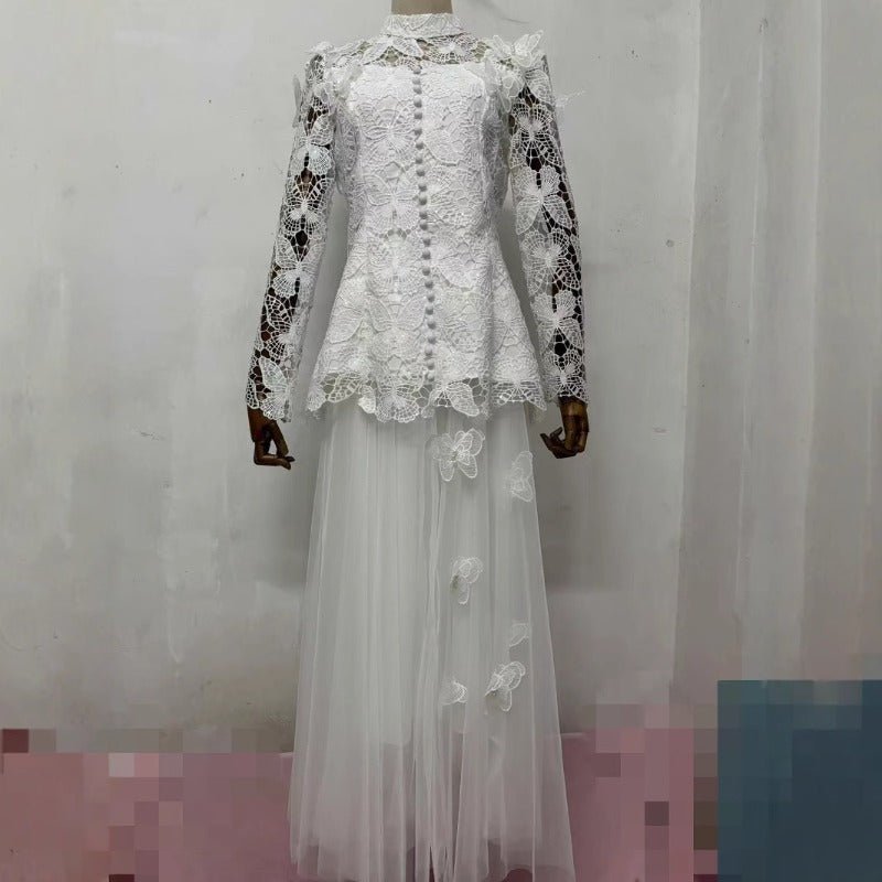 3D Butterfly Lace & Tulle Gown Set(MS223)