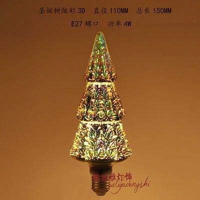 3D Colorful RGB LED Vintage Retro Lamp Bulb Cafe Bar Industrial Decor Edison Light Bulb Firework Edison lamp Christmas Day Decoration