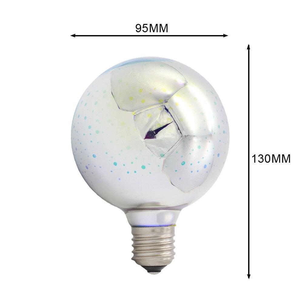 3D Colorful RGB LED Vintage Retro Lamp Bulb Cafe Bar Industrial Decor Edison Light Bulb Firework Edison lamp Christmas Day Decoration