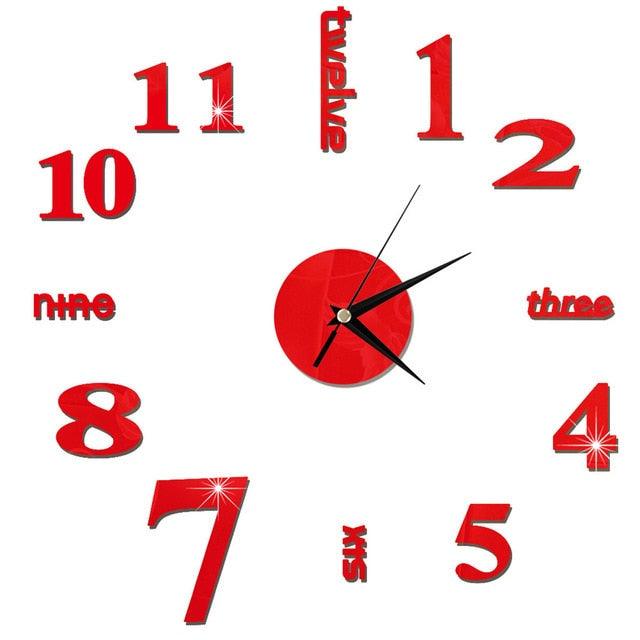 3D Creative Acrylic Mirror Wall Clock  Wall Acrylic Clock Modern Acrylic Mirror Surface 3D Luxury Big Size Wall Stickers Decor Clocks Numbers Stickers for Home Office Decorations Gift Coffee Shape Acrylic Coffee Cup Wall Sticker Quartz Clock