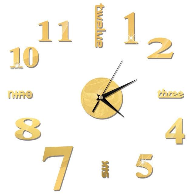 3D Creative Acrylic Mirror Wall Clock  Wall Acrylic Clock Modern Acrylic Mirror Surface 3D Luxury Big Size Wall Stickers Decor Clocks Numbers Stickers for Home Office Decorations Gift Coffee Shape Acrylic Coffee Cup Wall Sticker Quartz Clock