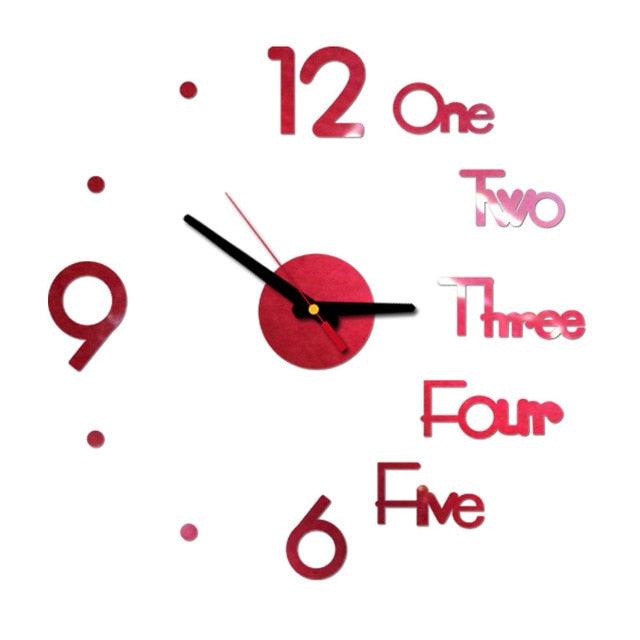 3D Creative Acrylic Mirror Wall Clock  Wall Acrylic Clock Modern Acrylic Mirror Surface 3D Luxury Big Size Wall Stickers Decor Clocks Numbers Stickers for Home Office Decorations Gift Coffee Shape Acrylic Coffee Cup Wall Sticker Quartz Clock