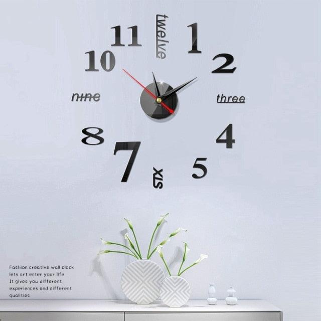 3D Creative Acrylic Mirror Wall Clock  Wall Acrylic Clock Modern Acrylic Mirror Surface 3D Luxury Big Size Wall Stickers Decor Clocks Numbers Stickers for Home Office Decorations Gift Coffee Shape Acrylic Coffee Cup Wall Sticker Quartz Clock