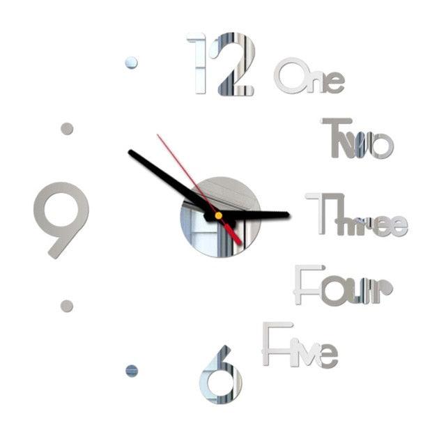 3D Creative Acrylic Mirror Wall Clock  Wall Acrylic Clock Modern Acrylic Mirror Surface 3D Luxury Big Size Wall Stickers Decor Clocks Numbers Stickers for Home Office Decorations Gift Coffee Shape Acrylic Coffee Cup Wall Sticker Quartz Clock