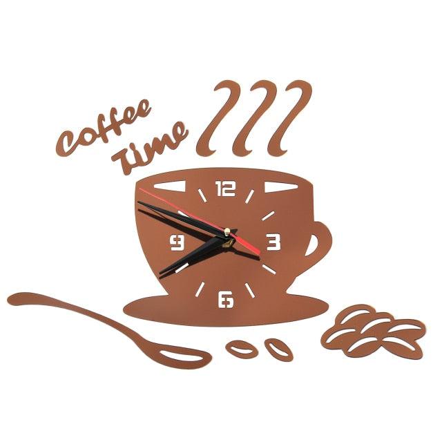 3D Creative Acrylic Mirror Wall Clock  Wall Acrylic Clock Modern Acrylic Mirror Surface 3D Luxury Big Size Wall Stickers Decor Clocks Numbers Stickers for Home Office Decorations Gift Coffee Shape Acrylic Coffee Cup Wall Sticker Quartz Clock