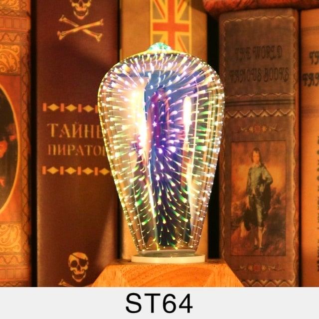 3D Decoration Edison LED Bulb Vintage Light Bulb Star Fireworks Lamp Holiday Night Light Christmas Tree Decoration bar Firework Bulb Party Home Christmas Party Holiday