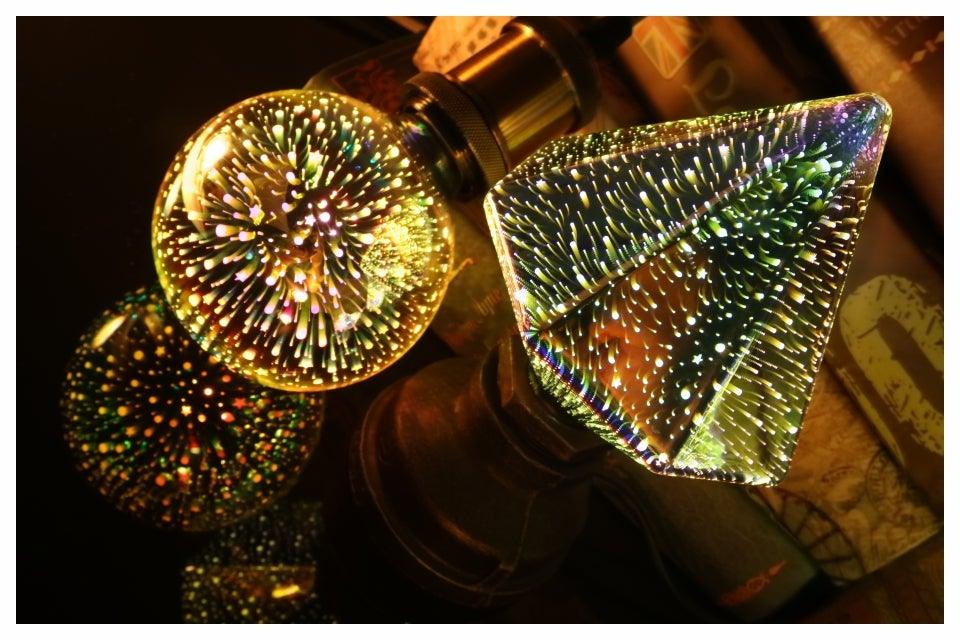3D Decoration Edison LED Bulb Vintage Light Bulb Star Fireworks Lamp Holiday Night Light Christmas Tree Decoration bar Firework Bulb Party Home Christmas Party Holiday