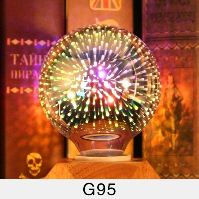 3D Decoration Edison LED Bulb Vintage Light Bulb Star Fireworks Lamp Holiday Night Light Christmas Tree Decoration bar Firework Bulb Party Home Christmas Party Holiday