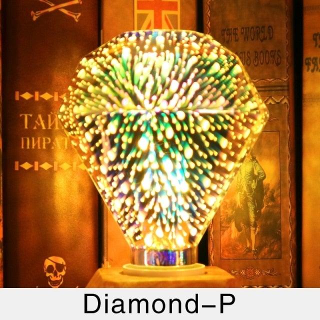 3D Decoration Edison LED Bulb Vintage Light Bulb Star Fireworks Lamp Holiday Night Light Christmas Tree Decoration bar Firework Bulb Party Home Christmas Party Holiday