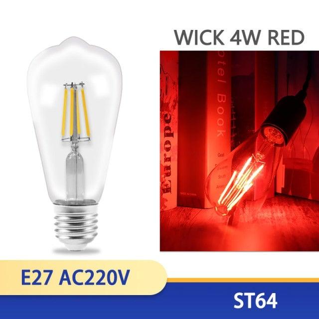 3D Edison Bulb Led Filament Decoration Vintage Glass Lighting Decor Antique Style Light Amber Warm Dimmable Bedroom Restaurant Home Office Light Fixtures Decoration