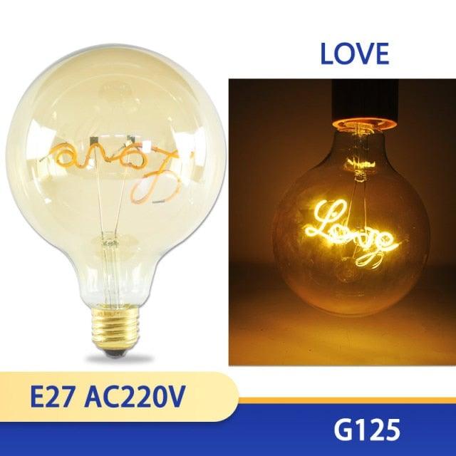 3D Edison Bulb Led Filament Decoration Vintage Glass Lighting Decor Antique Style Light Amber Warm Dimmable Bedroom Restaurant Home Office Light Fixtures Decoration