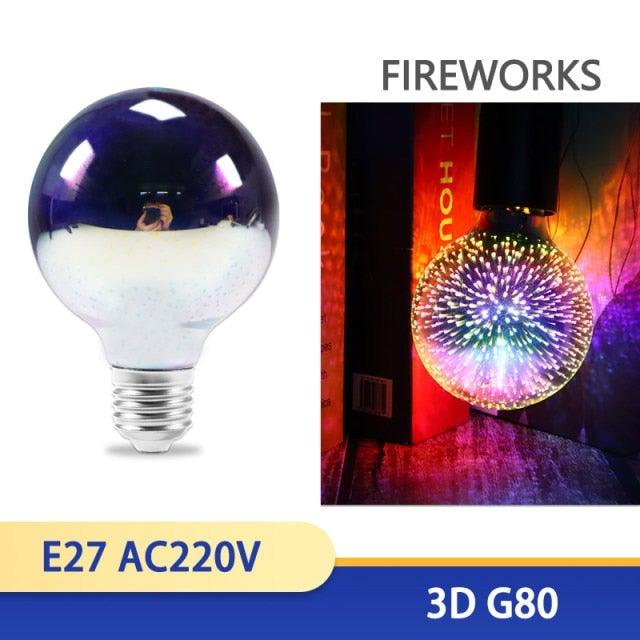 3D Edison Bulb Led Filament Decoration Vintage Glass Lighting Decor Antique Style Light Amber Warm Dimmable Bedroom Restaurant Home Office Light Fixtures Decoration