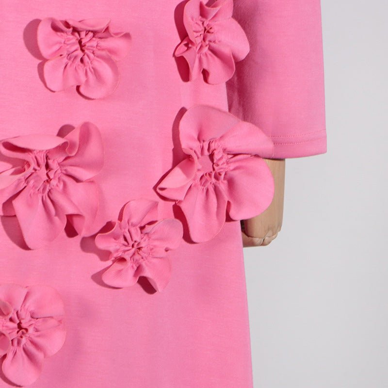 3D Floral Appliqué Maxi Dress(MS356)