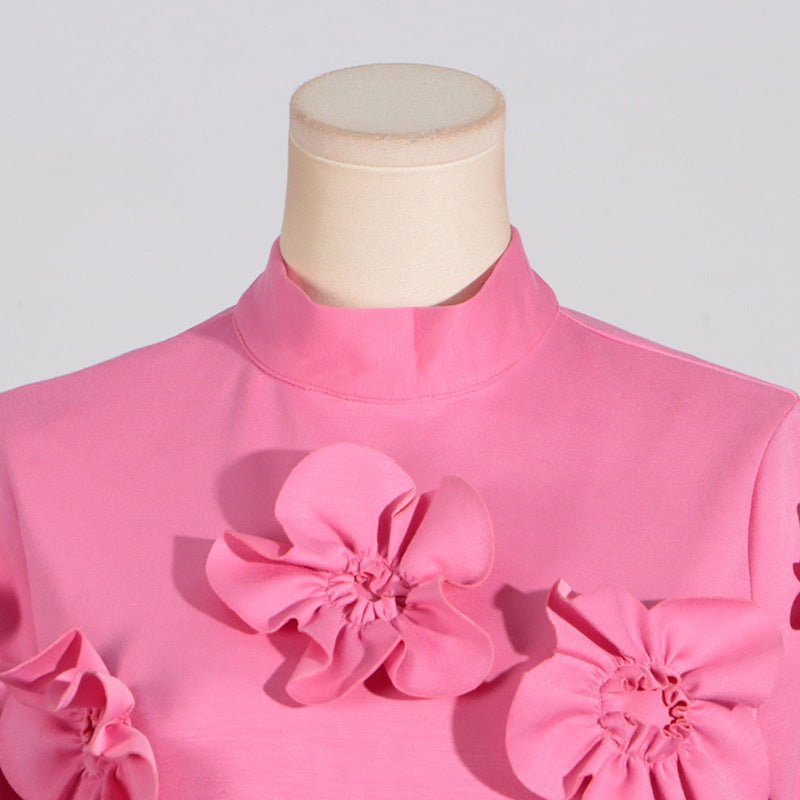 3D Floral Appliqué Maxi Dress(MS356)