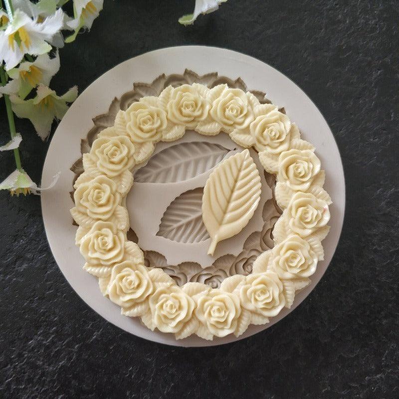 3D Flower Silicone Mold Sugar Paste Fondant Cake Decor Tool Chocolate Cake Candy Fence Shaped Mold Baking Cake Moulds Mini Sizes Roses Flower Fondant Candy Silicone Mold