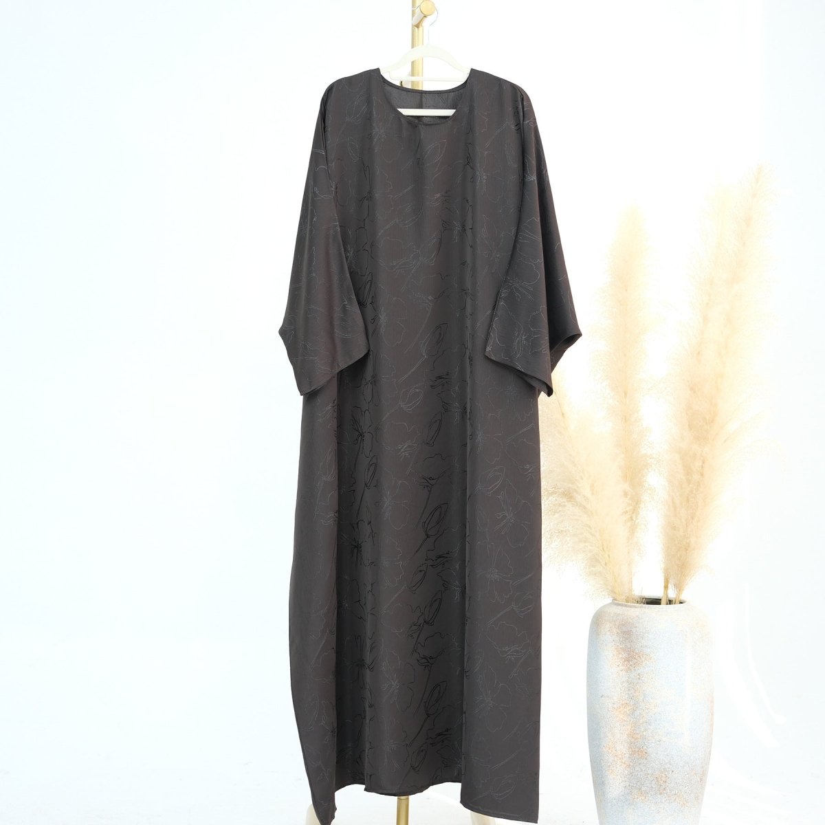 3D Jacquard Woven Satin Abaya (MA138)