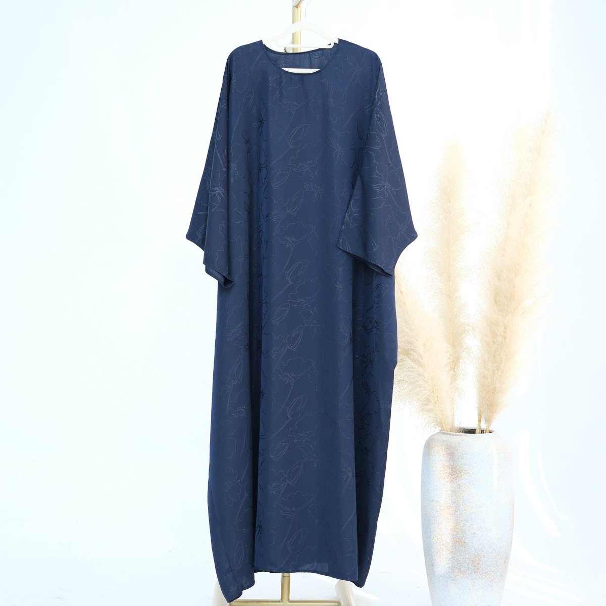 3D Jacquard Woven Satin Abaya (MA138)