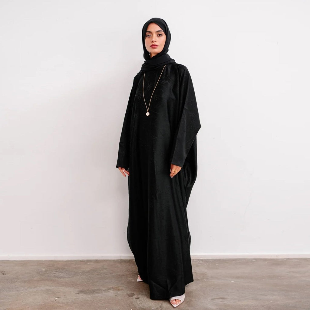 3D Jacquard Woven Satin Abaya (MA138)