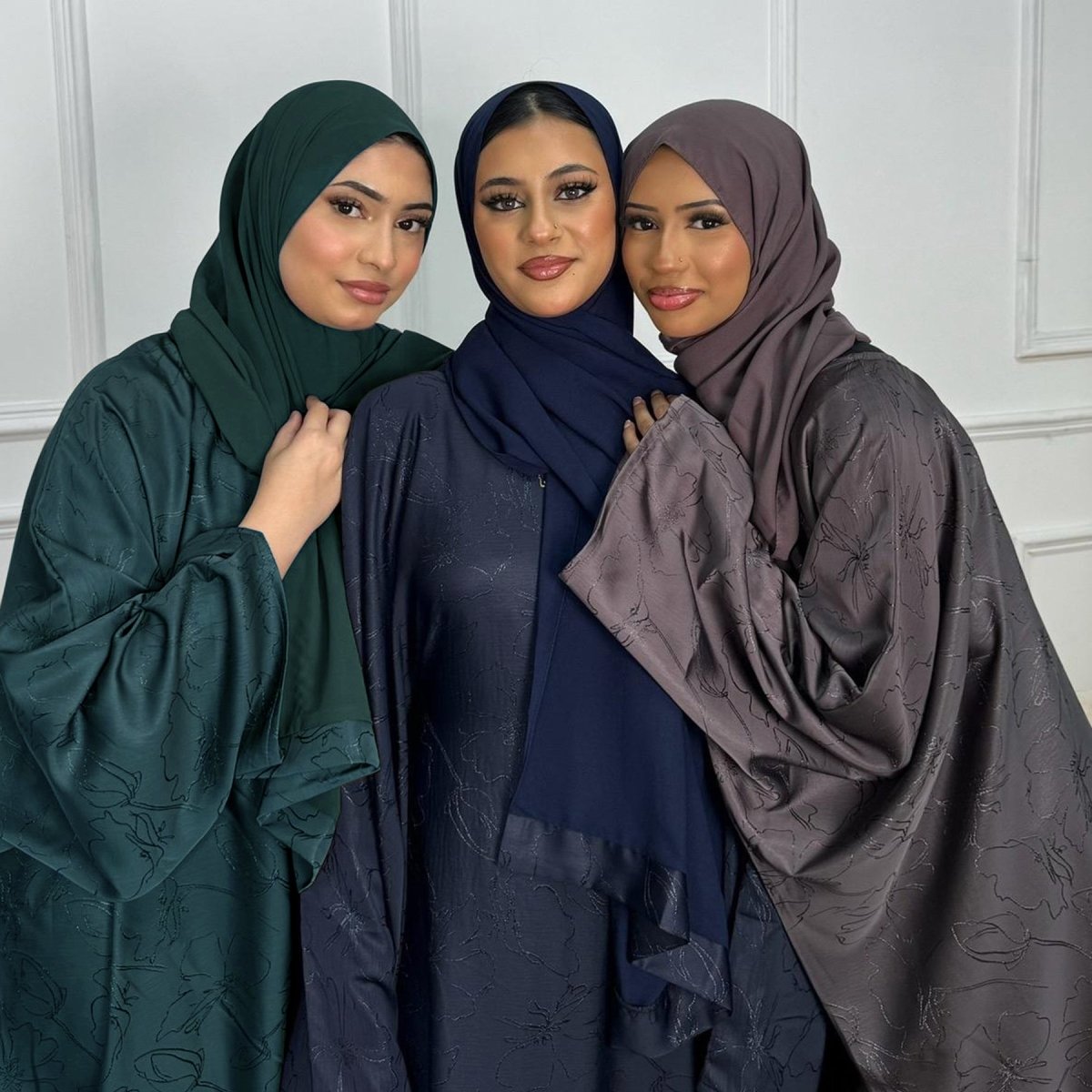 3D Jacquard Woven Satin Abaya (MA138)