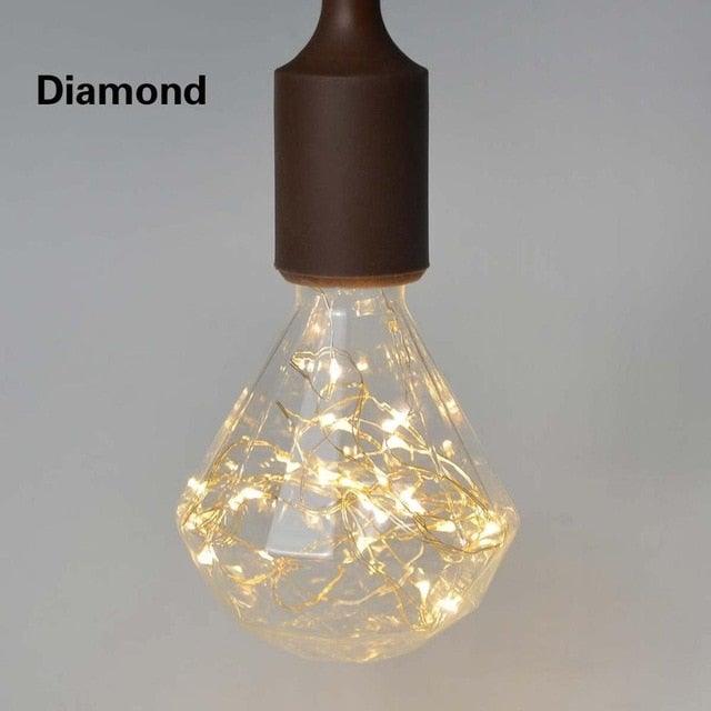 3D LED Lamp Edison Light Bulb Vintage Decoration LED Filament lamp Copper Wire String Replace Incandescent Bulb Decorative Spiral Filament